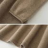 Women's Curled O Neck Wool Long Sleeve Temperament Commuting Knitted Dress for Fall Winter