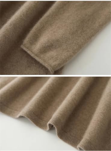 Women's Curled O Neck Wool Long Sleeve Temperament Commuting Knitted Dress for Fall Winter