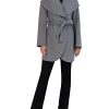 womens Double-faced Luxury Soft Wool Blend Peacoat Removable Belt Wool Coat Oversized Collar