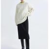 Women's 100 Percent Wool Sweater Winter Round Neck Knit Pullover Korean Loose Large Size Cashmere Sweaters
