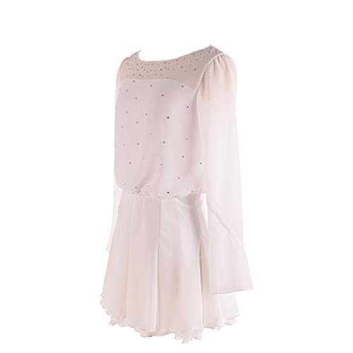 Ice Figure Skating Dress Girls Ladies Long Sleeved Beaded Roller Skating Skirts