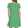 Womens Tulip Sleeve Ruffle Hem Mini Dress