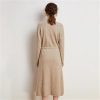 Women V-Neck Cashmere Knit Sweater Dress Long Sleeve Loose Fit Casual Dresses