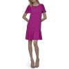 Women's Flowy Short Sleeve Ruffle Hem Dress