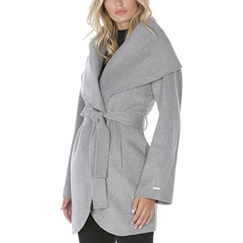 Marilyn Women's Wool Blend Double Face Belted Wrap Coat