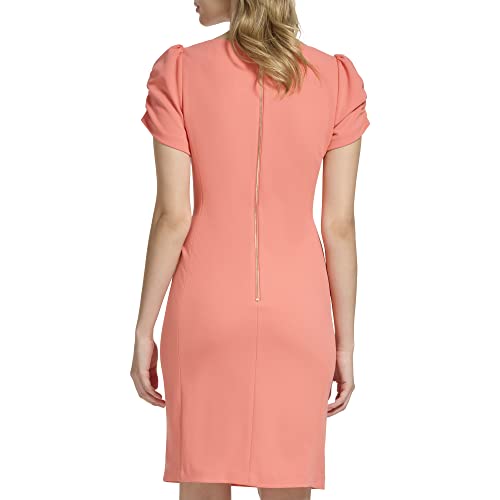 Womens Paris Women's Crepe Side Rouched Sheath Dress