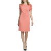 Womens Paris Women's Crepe Side Rouched Sheath Dress