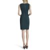 Women's Sleeveless V-Neck Ruched D Buckle Hardware Faux Wrap Dress