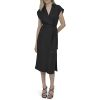 Women's Sleeveless Collared Neck Midi Dress with Removable Belt