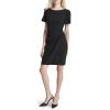 Women's Ruched Side V-Neck Short Sleeve Dress