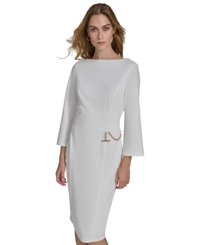 Womens Long Sleeve Boat Neck Midi Dress
