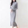 Women's Wool Sweater Dress Long Sleeve Slim Fit Casual Knit Dress for Fall Winter