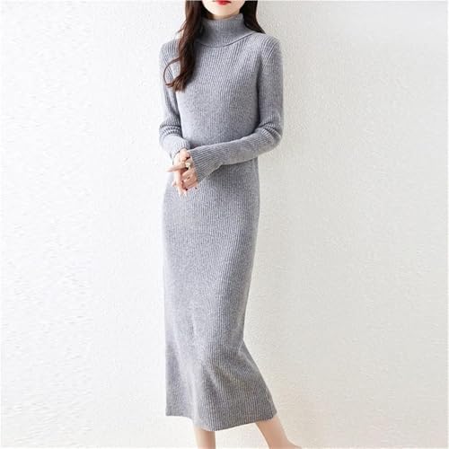 Women's Wool Sweater Dress Long Sleeve Slim Fit Casual Knit Dress for Fall Winter