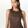 Women's Mina Faux Suede Maxi Dress with Front Slit Detail
