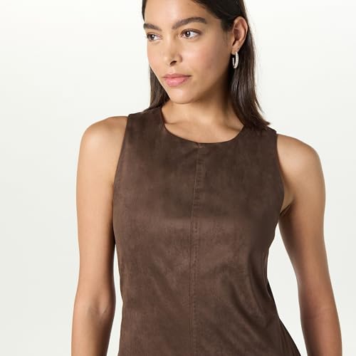 Women's Mina Faux Suede Maxi Dress with Front Slit Detail