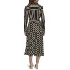 Women's Long Sleeve Collared Self Tie Midi Shirtdress