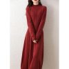 Dresses Cashmere Sweater Knitted Long Dress Merino Wool Women Turtleneck Office Skirt Clothes