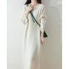 Women Wool Dress Twist Flower Pullover Loose Cashmere Sweater Merino Wool Knitwear Fashion Long Sleeve Skirts