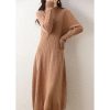 Dresses Cashmere Sweater Knitted Long Dress Merino Wool Women Turtleneck Office Skirt Clothes