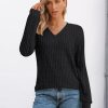Womens V Neck Long Sleeve Shirt Fall Fashion Tops Tunic Dressy Casual Sweater Clothes Cute Trendy Work Outfits 2025