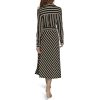 Women's Long Sleeve Collared Self Tie Midi Shirtdress
