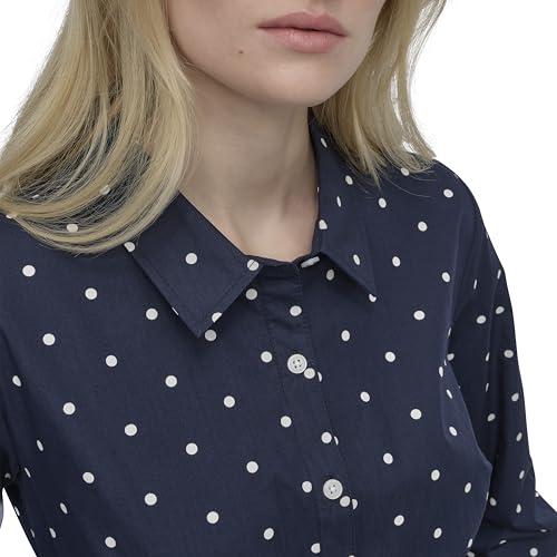 Womens Long Sleeve Collared Tie Fit & Flare Mini Dress
