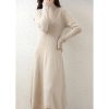 Dresses Cashmere Sweater Knitted Long Dress Merino Wool Women Turtleneck Office Skirt Clothes
