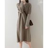 Women Wool Dress Twist Flower Pullover Loose Cashmere Sweater Merino Wool Knitwear Fashion Long Sleeve Skirts
