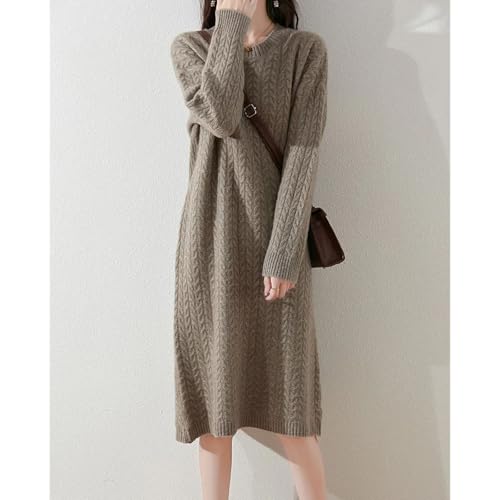 Women Wool Dress Twist Flower Pullover Loose Cashmere Sweater Merino Wool Knitwear Fashion Long Sleeve Skirts
