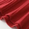 Women's Wool V-Neck Pullover Dress Comfortable Merino Wool Slim-Fit Flared A-Line Pleated Cashmere Sweater