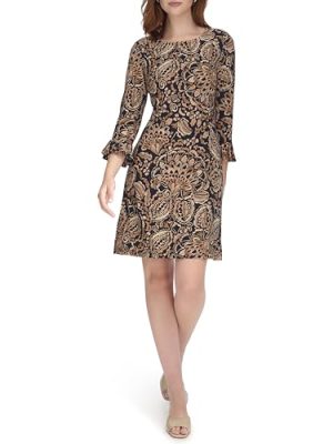 Womens Casual Jersey Knit Midi Dress