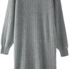 Women's Cashmere Knit Dress Half High Collar Slim Fit Loose Wool Sweater Dress