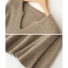 - Wool Sweater Dress Women's Trumpet Sleeve Slim Tight Knitted V Neck Pullover Fall Winter Mid-Long Tops