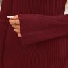 Fall Dresses for Women 2025 Ribbed Knit Bodycon Dress Mock Neck Bell Long Sleeve Pullover Sweater Winter Mini Dresses