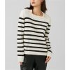 Women's Lapel Loose Casual Fall and Winter Striped Knit Sweater