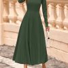 Fall Dresses for Women 2025 Long Sleeve Work Casual A Line Pleated Cocktail Church Midi Winter Sweater Dress