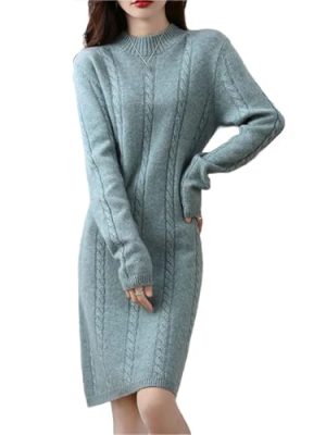 Cashmere Womens Sweater Knitted Dresses Merino Wool Ladies Warm Elegant Dress Female Pullovers Casual Skirts
