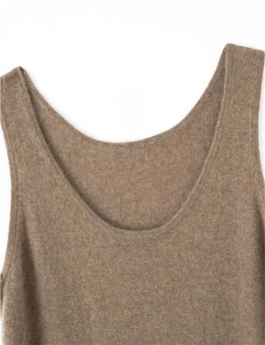 Women Knit Sleeveless Tank Dress Wool Blend Long Pullover Vest Sweater Dress Casual Chic