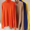 Womens Oversized Turtleneck Sweater Fall Winter Loose Fit Pullover Tops Blue Orange
