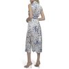Women's Sleeveless Collared Button Front Midi Shirtdress