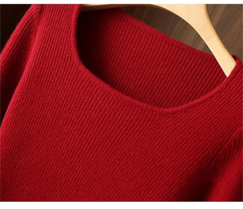 Women's Fall/Winter Wool Midi-Length Half-Turtleneck Knitted Warm Hip-Wrap Skirt