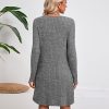 3 Pack Women's Long Sleeve Sweater Tunic Dresses - Loose Fitting Knit Crew Neck for Casual Fall Winter