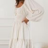Women's Long Sleeve Mini Cottagecore Dresses 2025 Fall Outfits Square Neck Casual Flowy Short Dress Fashion