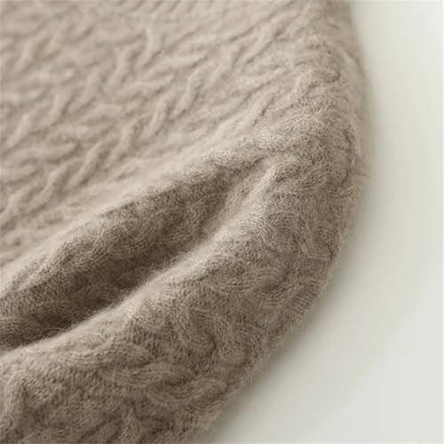 Women's Wool Dress Twist Flower Pullover Loose Cashmere Sweater Fashion Fall Winter Long Sleeve Skirts