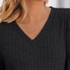 Womens V Neck Long Sleeve Shirt Fall Fashion Tops Tunic Dressy Casual Sweater Clothes Cute Trendy Work Outfits 2025