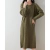 Women Wool Dress Twist Flower Pullover Loose Cashmere Sweater Merino Wool Knitwear Fashion Long Sleeve Skirts