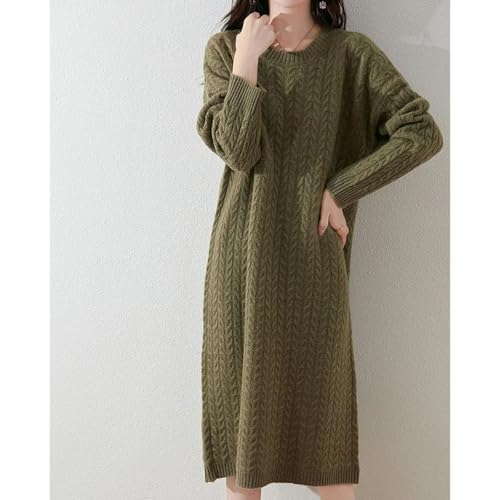Women Wool Dress Twist Flower Pullover Loose Cashmere Sweater Merino Wool Knitwear Fashion Long Sleeve Skirts