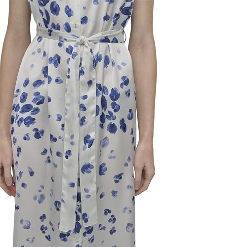 Women's Sleeveless Collared Button Front Midi Shirtdress