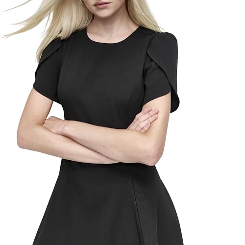 Womens Tulip Sleeve Fit & Flare Mini Dress