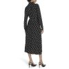 Women's Long Sleeves Collared Dot Jersey Shirtdress